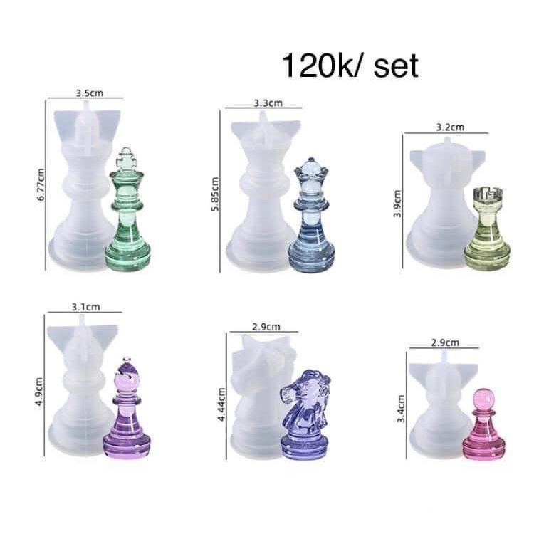 Set 6 khuôn quân cờ vua silicon.