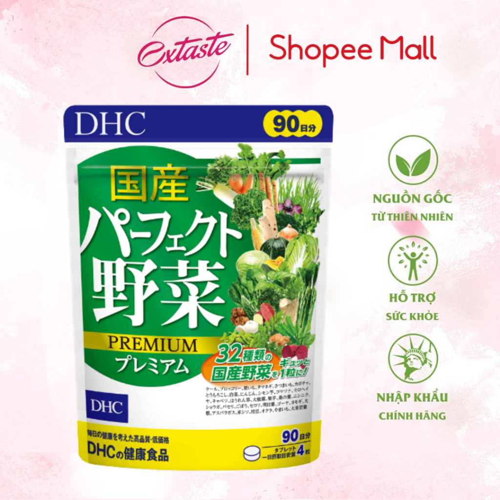 Viên uống rau củ tổng hợp DHC Perfect Vegetable Premium Japanese Harvest bổ sung chất xơ 30/90 ngày