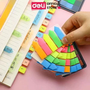 Giấy Phân Trang Deli - Tệp 100 Tờ Giấy Nhớ Đánh Dấu Trang Dạng Dài Nhiều Màu Sắc Tiện Lợi Đa Năng Học Sinh Văn Phòng