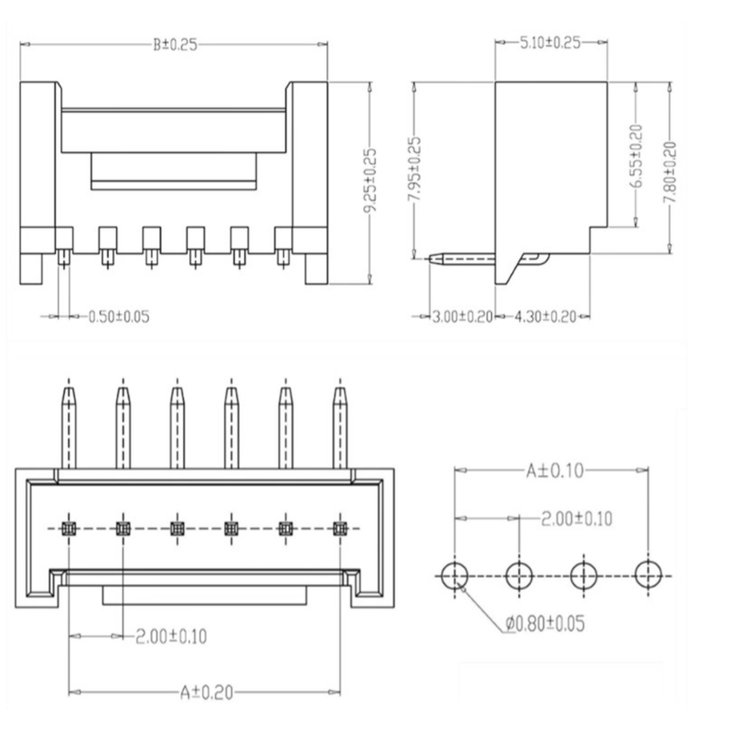 Đầu jack cắm HYB 2.0 HY2.0 có đầu gài giữ dây đực, cái, CHÂN PIN 2P 3P ...