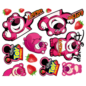 Tem Logo Dán Xe Gấu Dâu Lotso Size To 30cm Siêu Nét Chính Hãng Decal Không Thấm Nước Công Nghệ In MIMAKI NHẬT BẢN