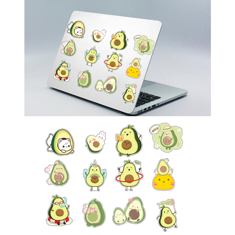 Sticker quả bơ A3 S30T17 chống thấm nước decal sticker avocado dán ...