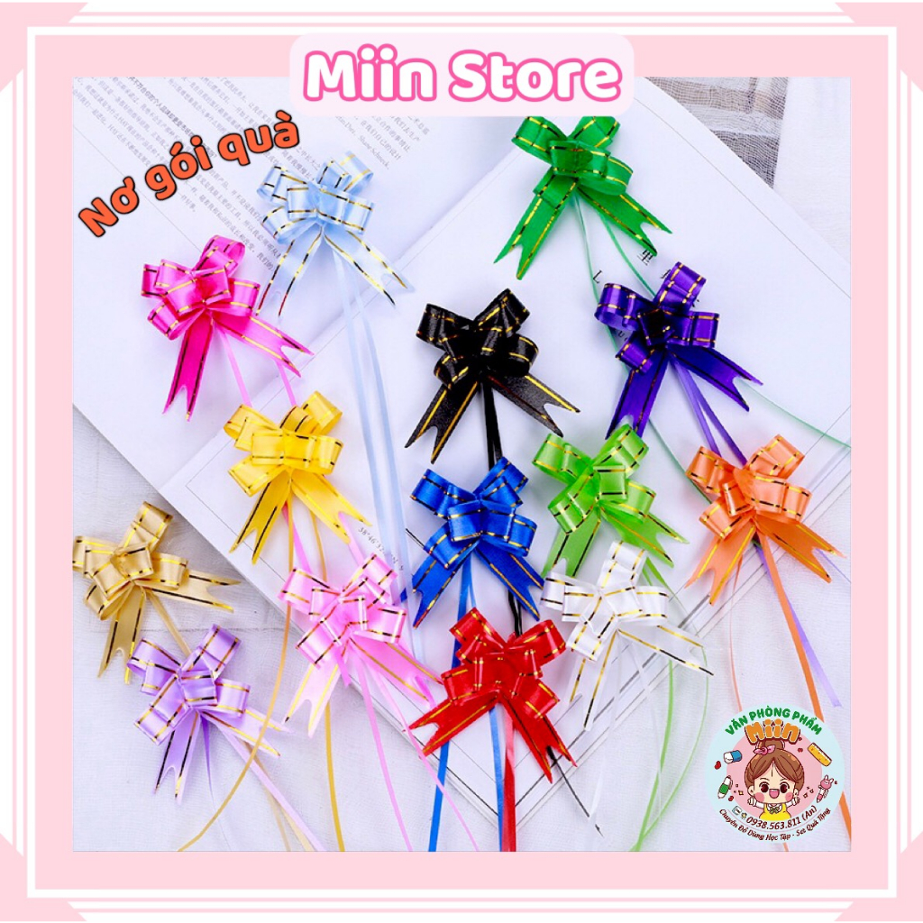 Nơ Rút Gói Quà Set 10 Cái (Chọn Màu) Bản 1,2cm 1,4cm 1,6cm 2,1cm 2,8cm ...