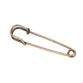 Ghim cài áo lớn, kim gim băng kim loại 2-10cm, bằng thép không gỉ màu bạc, đồng, phụ kiện trang trí váy vest nam nữ