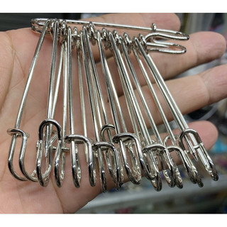 Ghim cài áo lớn, kim gim băng kim loại 2-10cm, bằng thép không gỉ màu bạc, đồng, phụ kiện trang trí váy vest nam nữ