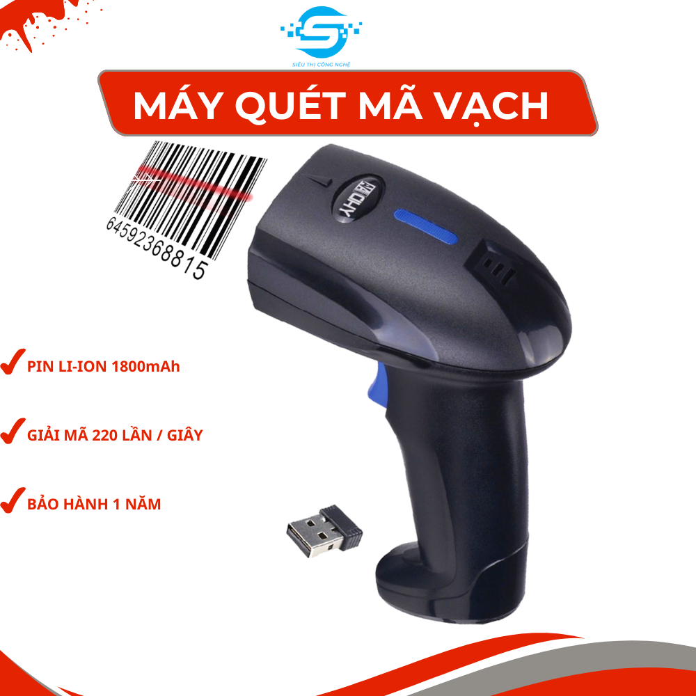 Máy quét mã vạch không dây , Máy bắn mã vạch Barcode đa năng , Tốc độ ...