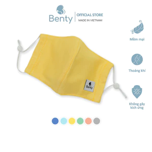 Khẩu trang trẻ em BENTY 2 lớp kháng khuẩn mềm mịn cho bé dưới 2 tuổi, khẩu trang vải cao cấp