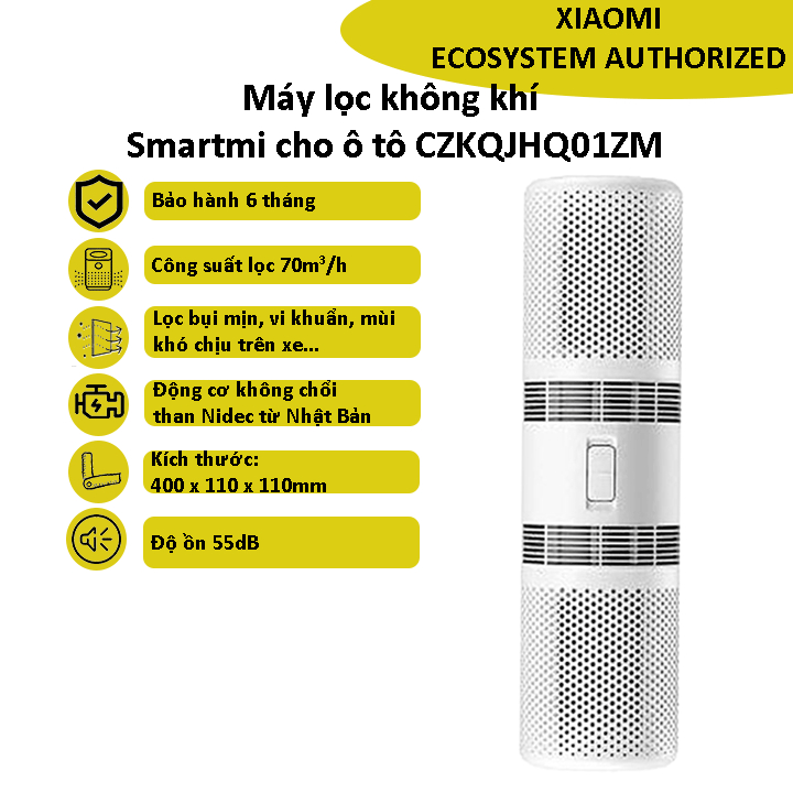 Máy lọc không khí Xiaomi Smartmi cho ô tô CZKQJHQ01ZM - Bảo hành 6 tháng
