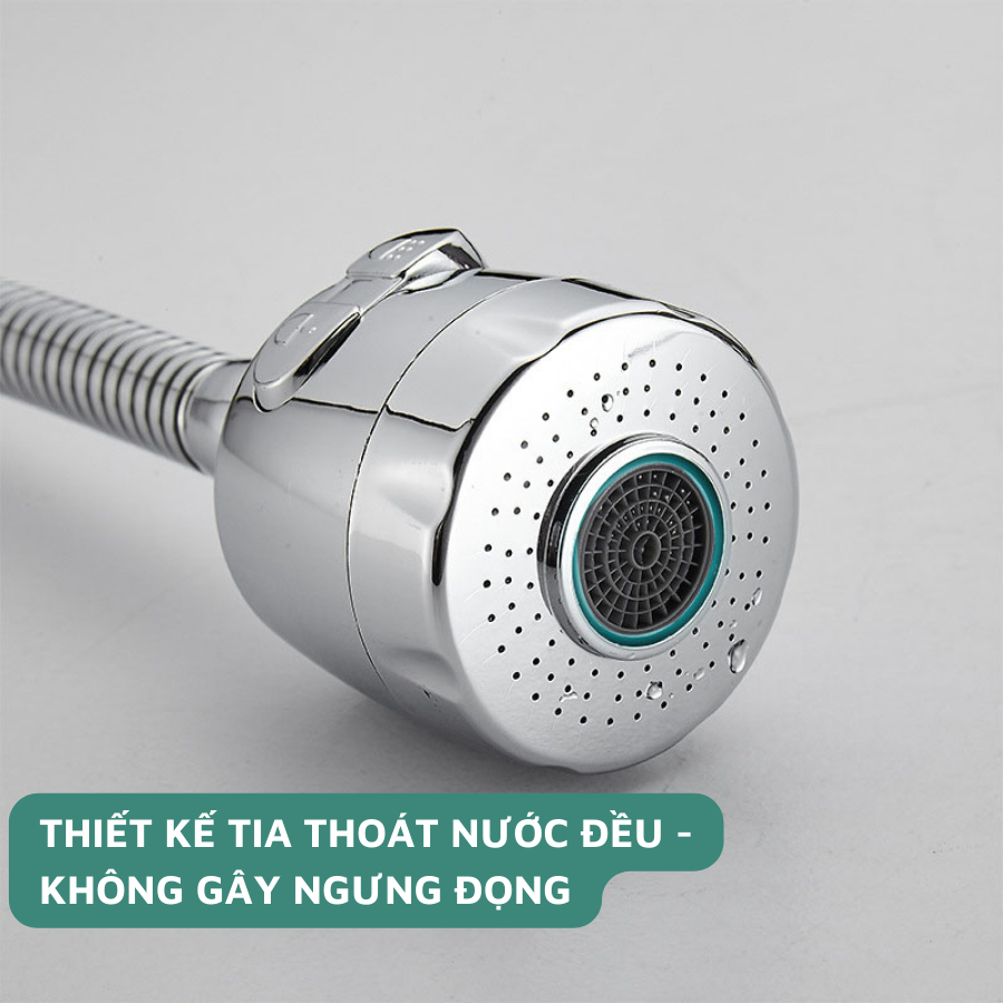 Ảnh Đầu vòi nối rửa chén dẻo lò xo tăng áp, 2 chế độ phun nước, thiết kế lò xo chất liệu thép không gỉ cao cấp - Huy Tưởng 2