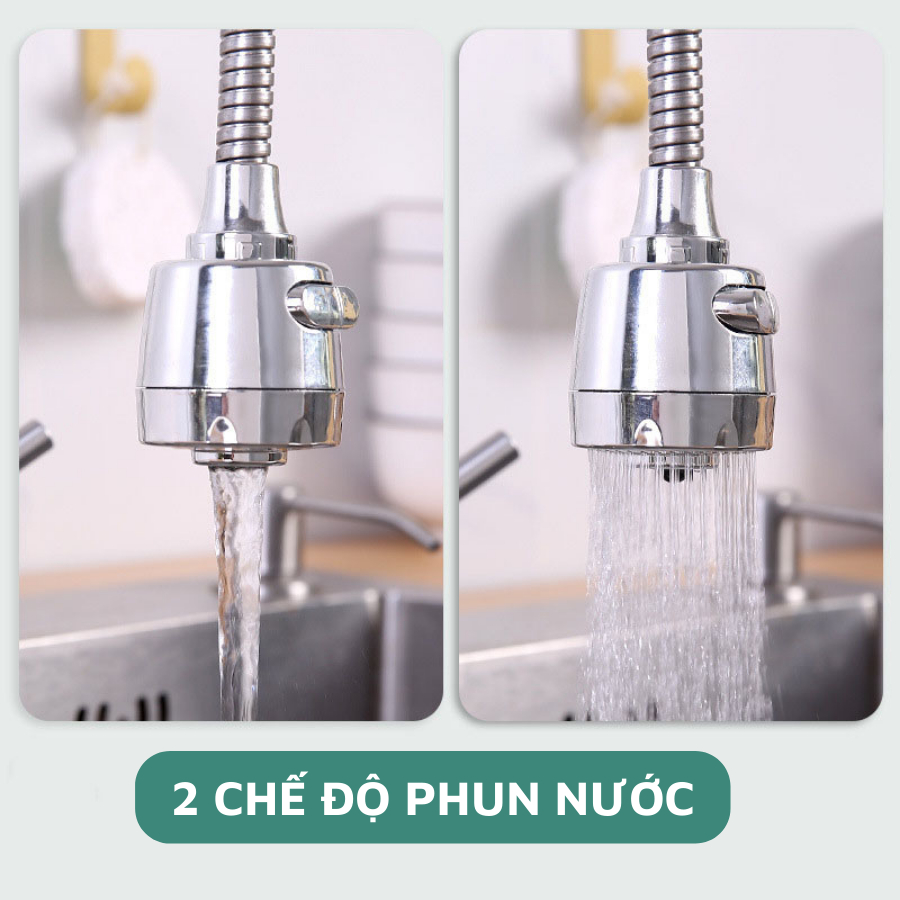 Ảnh Đầu vòi nối rửa chén dẻo lò xo tăng áp, 2 chế độ phun nước, thiết kế lò xo chất liệu thép không gỉ cao cấp - Huy Tưởng 3