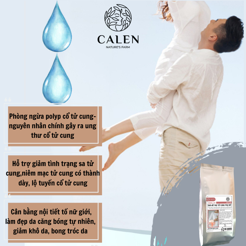 Trà hỗ trợ tử cung Calen giúp bài hàn tử cung, hỗ trợ tránh u xơ tử cung tăng cường nội tiết tố bảo vệ cơ thể tự nhiên