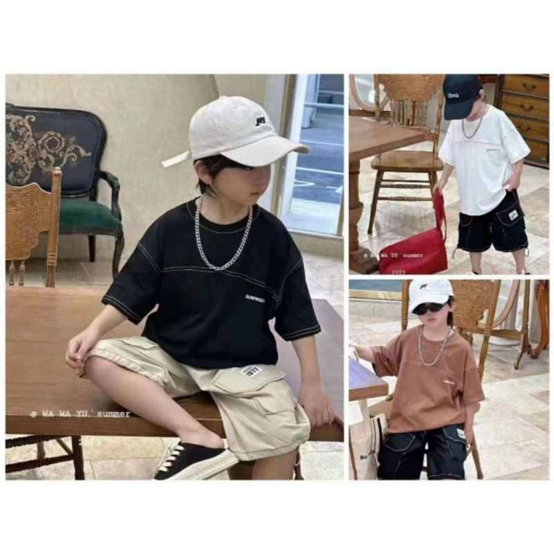 Bộ quần áo trẻ em mùa hè 18-43kg hàng QC cao cấp