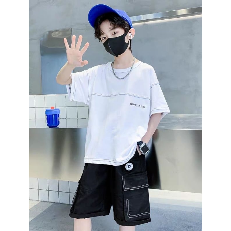 Bộ quần áo trẻ em mùa hè 18-43kg hàng QC cao cấp