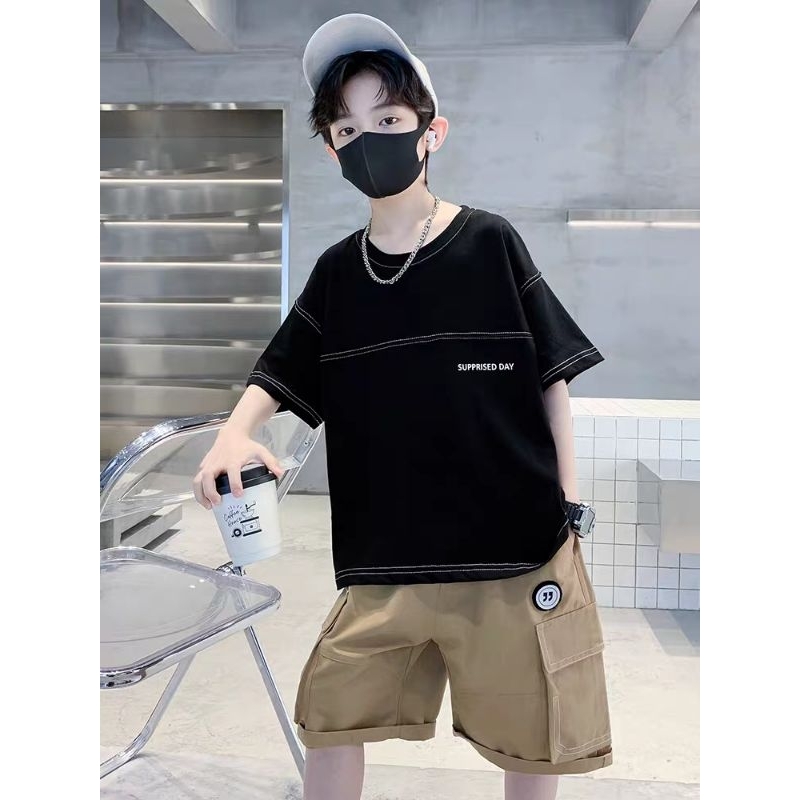Bộ quần áo trẻ em mùa hè 18-43kg hàng QC cao cấp