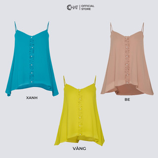 Áo Thun Nữ 𝐂𝐂𝐇𝐀𝐓 Kiểu 2 Dây Chất Chiffon Cao Cấp Phong Cách Trẻ Trung Năng Động 12AAL2002ST