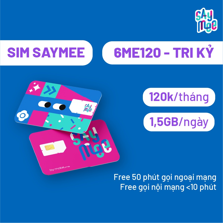 Sim mạng, sim data, sim 4G Saymee - 6ME120 - data tốc độ cao, miễn phí ...