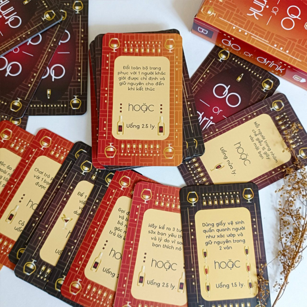 Bộ Bài Nhậu Do Or Drink 50 Lá Giấy Cứng Drinking Game Tiệc Tùng MaSoi SG