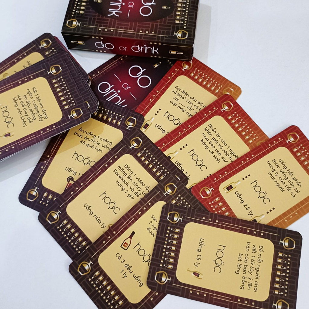 Bộ Bài Nhậu Do Or Drink 50 Lá Giấy Cứng Drinking Game Tiệc Tùng MaSoi SG