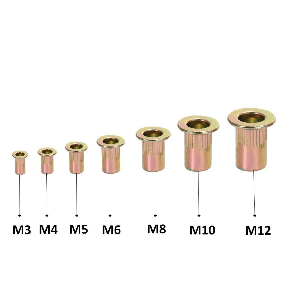 10 cái M3-M12 ốc tán rút M3, M4, M5, M6,M8,M10,M12 thép mạ