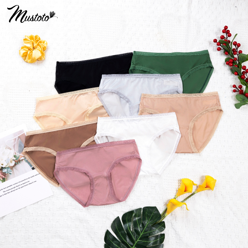 Quần Lót Nữ Lưng Thấp Viền Ren Microfiber Mịn Mượt Siêu Thoải Mái Mustoto MQ30