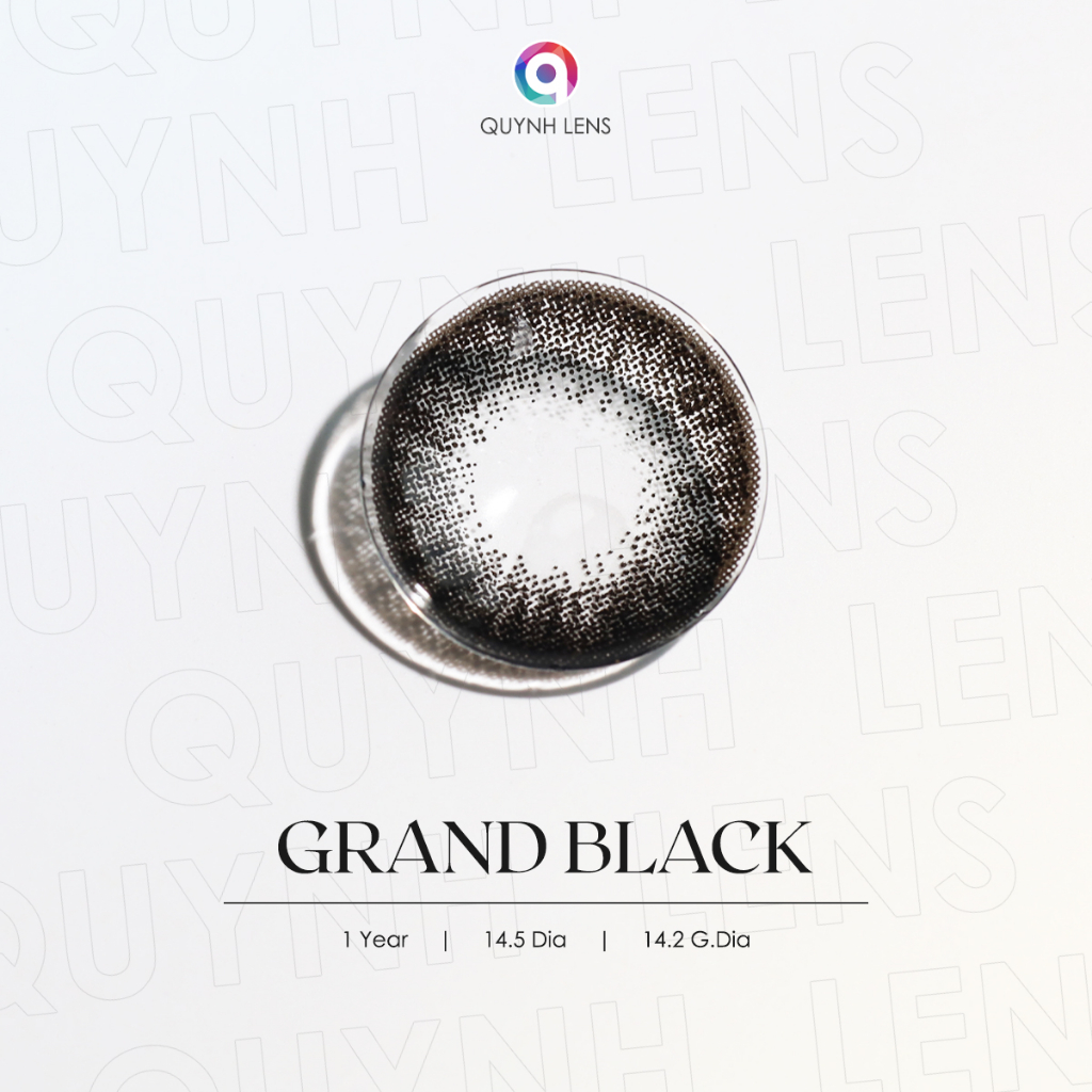 Ảnh Kính áp tròng QUYNH LENS Grand Black 0 độ 1