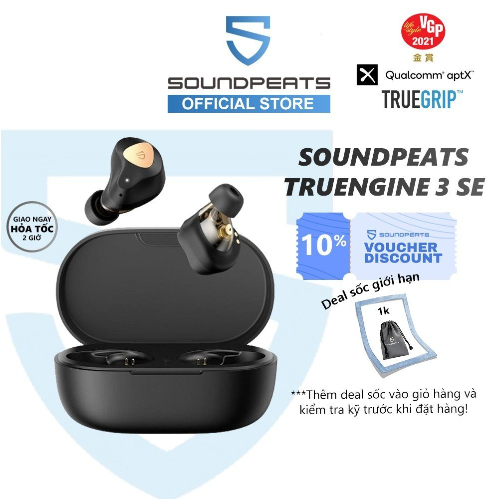 Tai nghe True Wireless SoundPEATS Truengine 3 SE Newversion Bluetooth 5.2