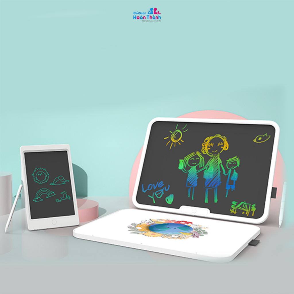 Bảng vẽ tự xóa điện tử, bảng viết vẽ thông minh cỡ lớn m n hình LCD a sắc đồ họa ẹp kèm bút dạy học