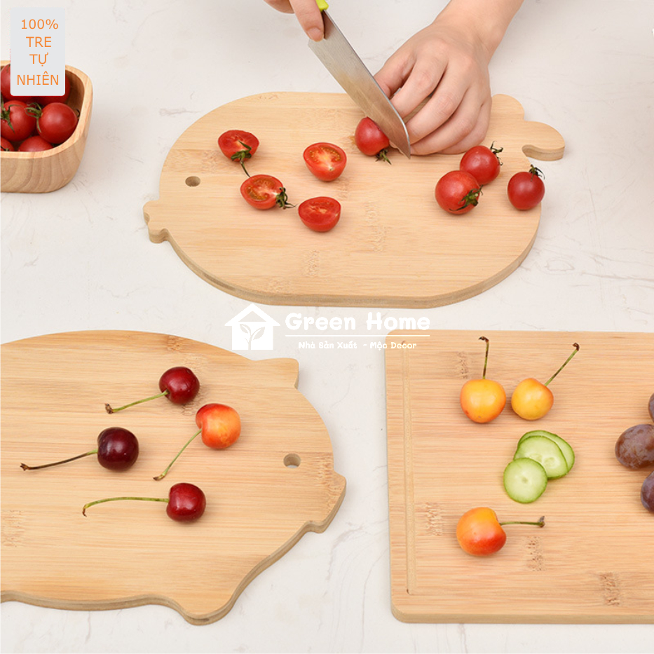 Thớt Gỗ Tre Tự Nhiên Dùng Để Cắt Rau Củ Hoa Quả & Decor Chụp Hình, Thớt Gỗ Có Nhiều Kích Thước