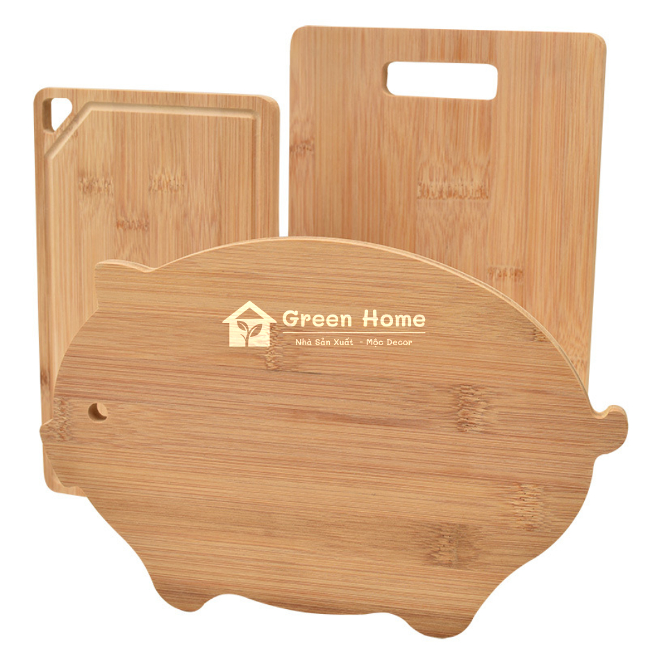 Thớt Gỗ Tre Tự Nhiên Dùng Để Cắt Rau Củ Hoa Quả & Decor Chụp Hình, Thớt Gỗ Có Nhiều Kích Thước