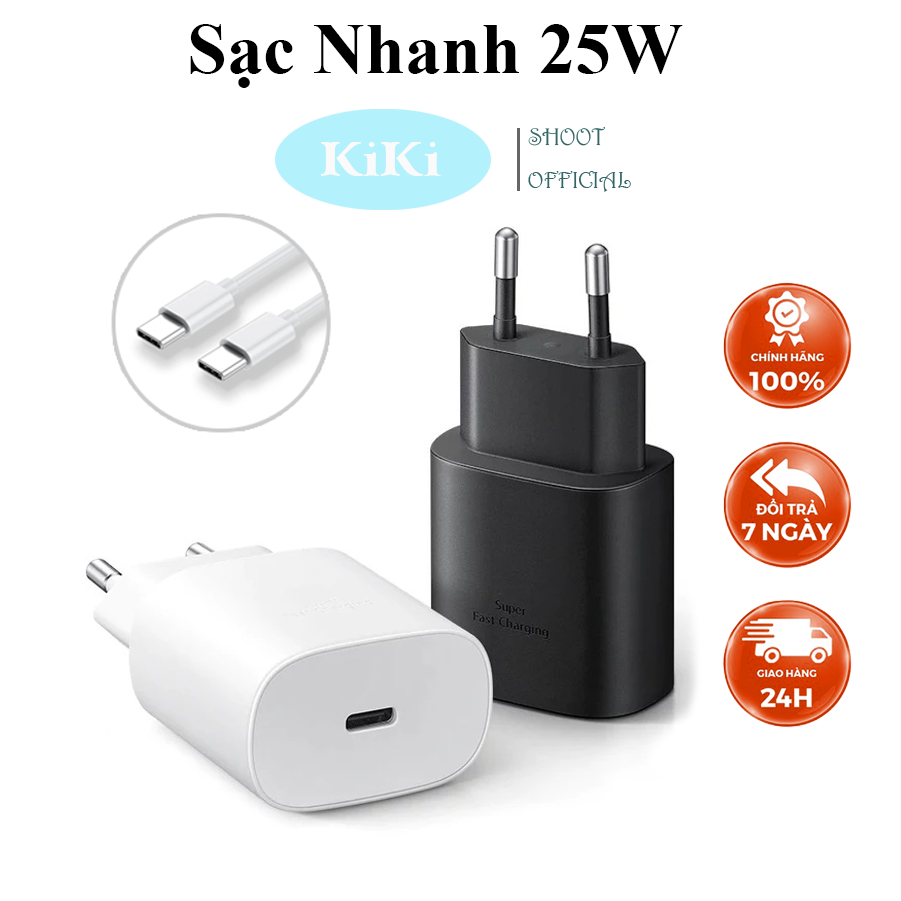 Sạc Nhanh 25w Chính Hãng Hai Đầu Type C To Type C Tương Thích Với Tất Cả Các Dòng Máy Android - KiKi Shoot