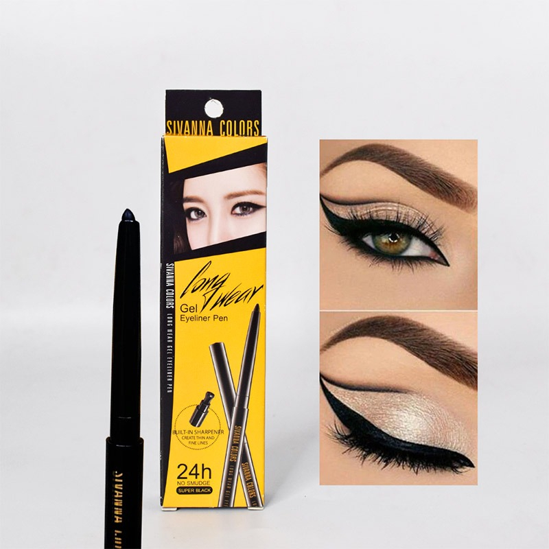 Chì Kẻ Mắt Màu Đen Sivanna Colors Long Wear Gel Eyeliner Pen
