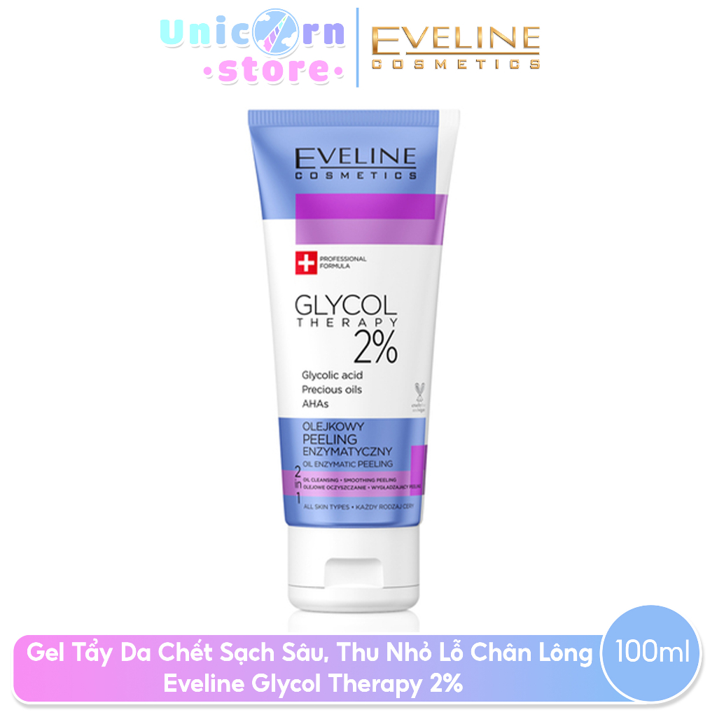 Gel Tẩy Da Chết Sạch Sâu, Thu Nhỏ Lỗ Chân Lông Eveline Glycol Therapy 2% 100ml
