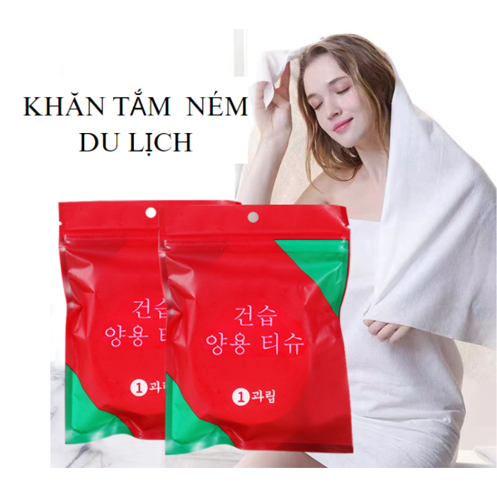 Khăn tắm nén du lịch khách sạn lớn 70x140cm khăn choàng tắm dùng 1 lần