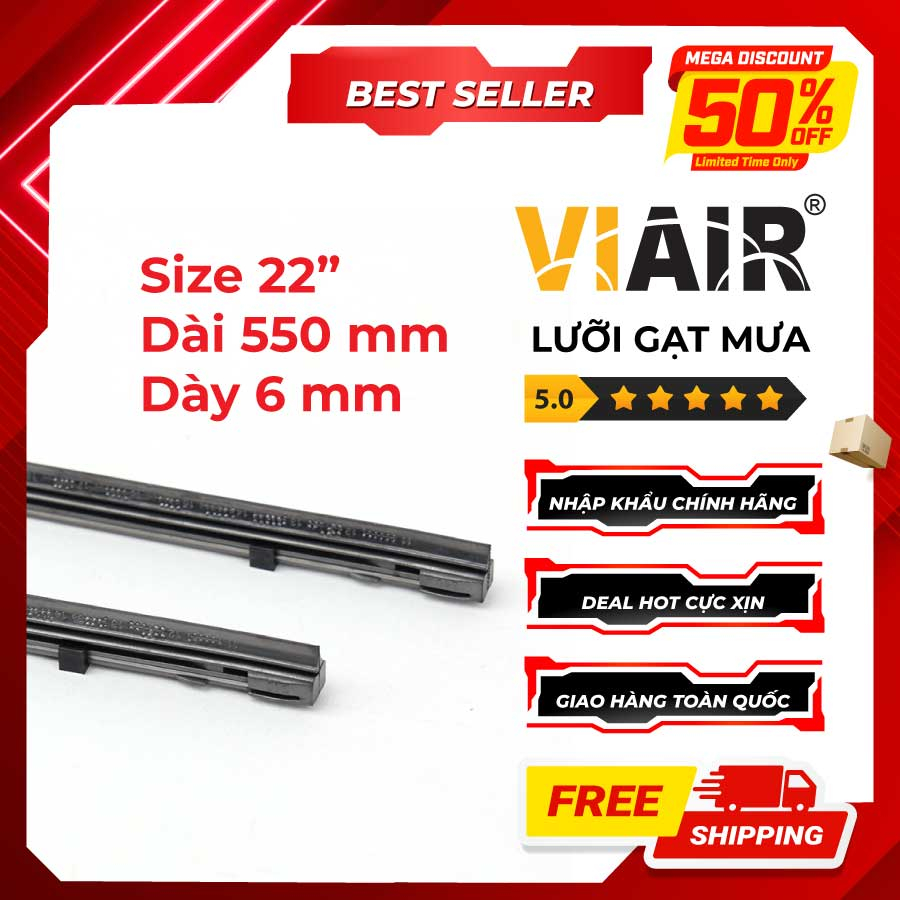 Combo 2 Lưỡi Gạt Mưa Loại A VIAIR R15 (22 Inch/550 mm)