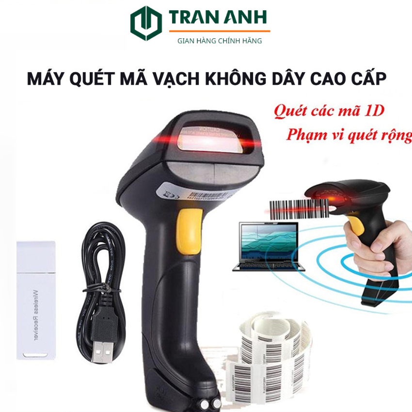 Máy Quét Mã Vạch KAW Bluetooth 5.0, Không Dây, Quét Mã Vạch Đa Tia Mã ...