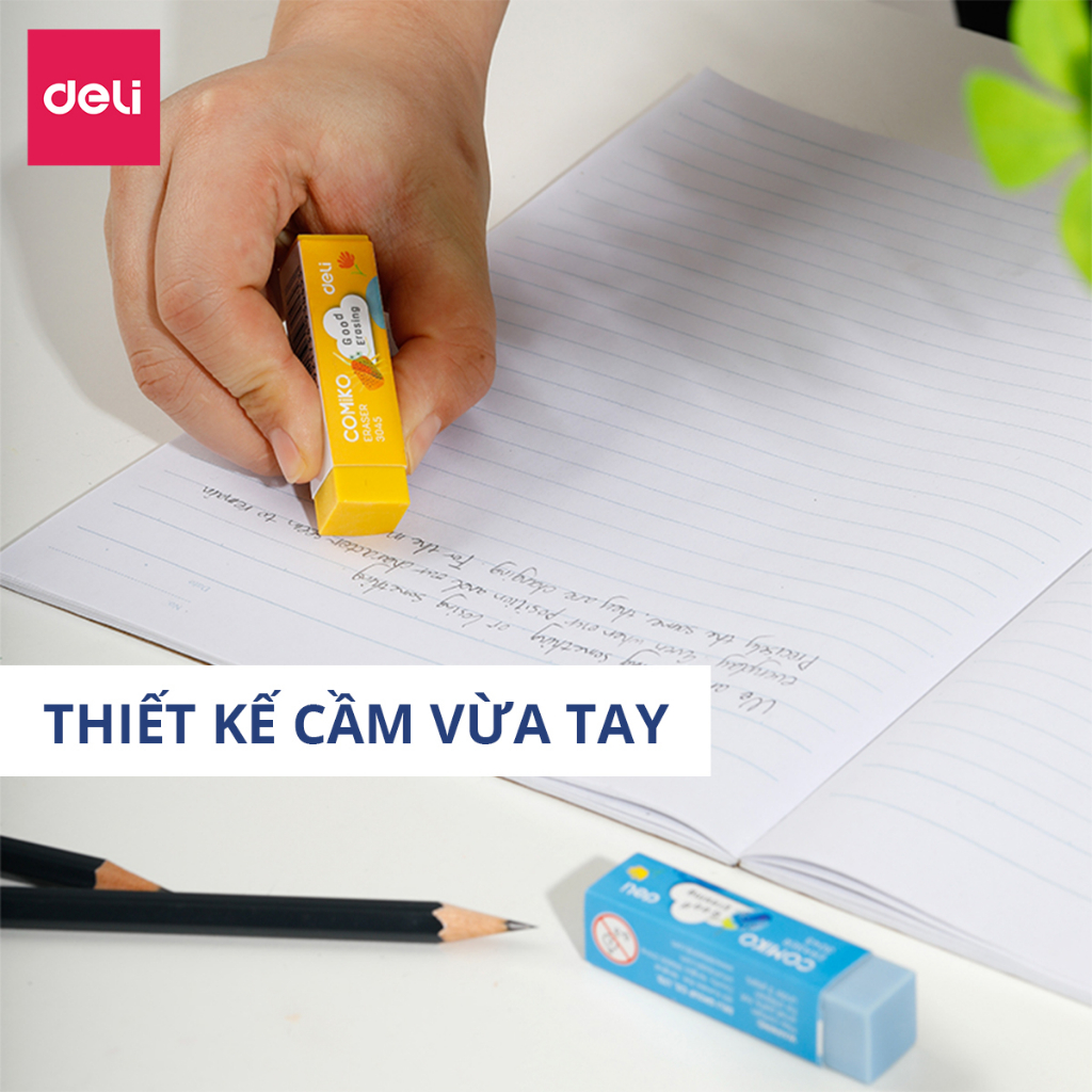 Gôm Tẩy Chì 2B Deli - Nhiều Màu - Tẩy sạch, ít vụn, không mòn giấy - An toàn, phù hợp học sinh, trẻ em, văn phòng