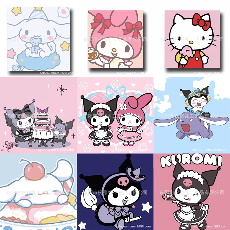 Tranh Số Hoá Sơn Dầu Tranh Tô Màu Theo Số 20X20Cm Kèm Bộ Màu Và Cọ Vẽ Hoạt  Hình Sanrio Kuromi Melody Cinnamoroll Kitty | Shopee Việt Nam