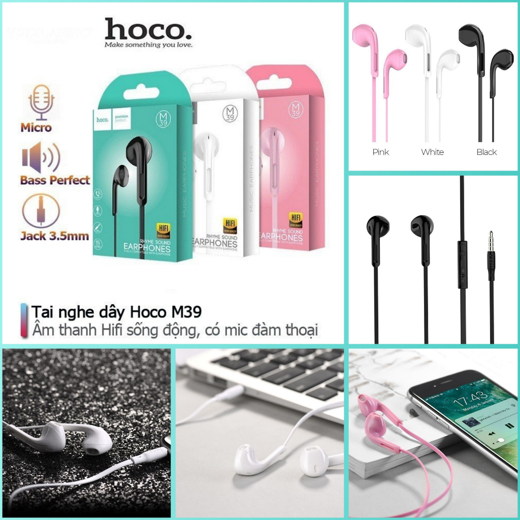 CHÍNH HÃNG - Tai nghe dây hoco M39 Jack 3.5mm chống ồn - tích hợp mic ...