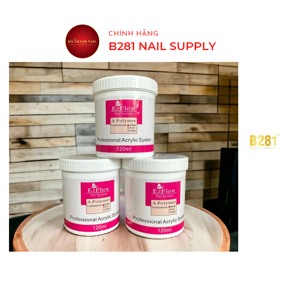 Bột Đắp Móng Ezflow 120ml , Polymer Nail Powder đủ 3 Màu White, Pink ...