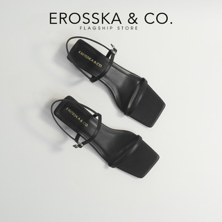 Erosska - Giày sandal cao gót nữ hở mũi quai mảnh gót vuông màu nâu cao 4cm - EM079