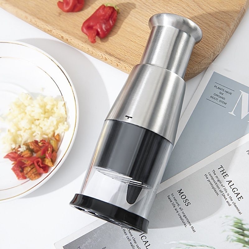 Dụng cụ dập tỏi ớt, máy dầm tỏi ớt, chất liệu chống gì 304 (   hot)