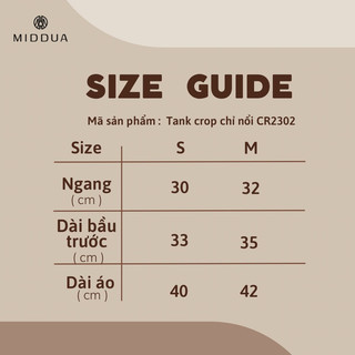 MIDDUA - CR2302 Tank thêu chỉ nổi