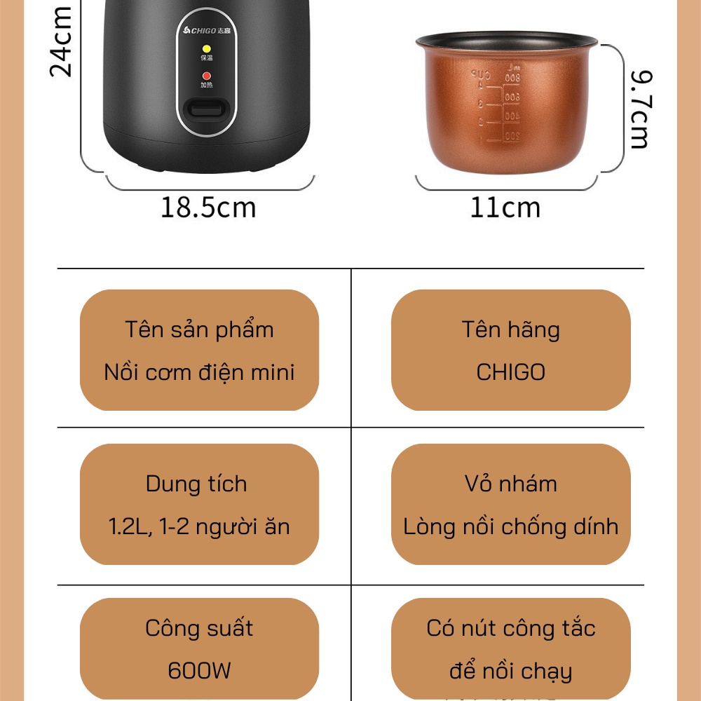 Ưu điểm của Nồi Cơm Điện Chigo