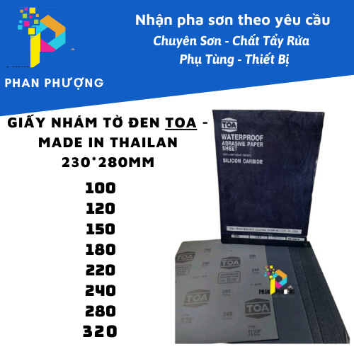 GIẤY NHÁM TỜ ĐEN TOA (NHÁM ĐEN THÁI) 230*280MM
