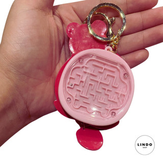0046 Móc Khóa Máy Tính Gấu Dâu Xinh Xắn LINDO, Móc Khóa Tiện Dụng, Quà Tặng Đáng yêu, Treo Balo, Cặp