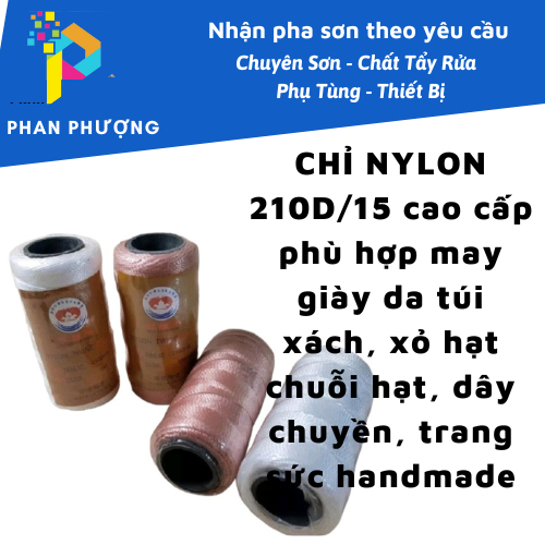 CHỈ NYLON 210D/1.5mm cao cấp phù hợp may giày da túi xách, xỏ hạt chuỗi hạt, dây chuyền, trang sức handmade