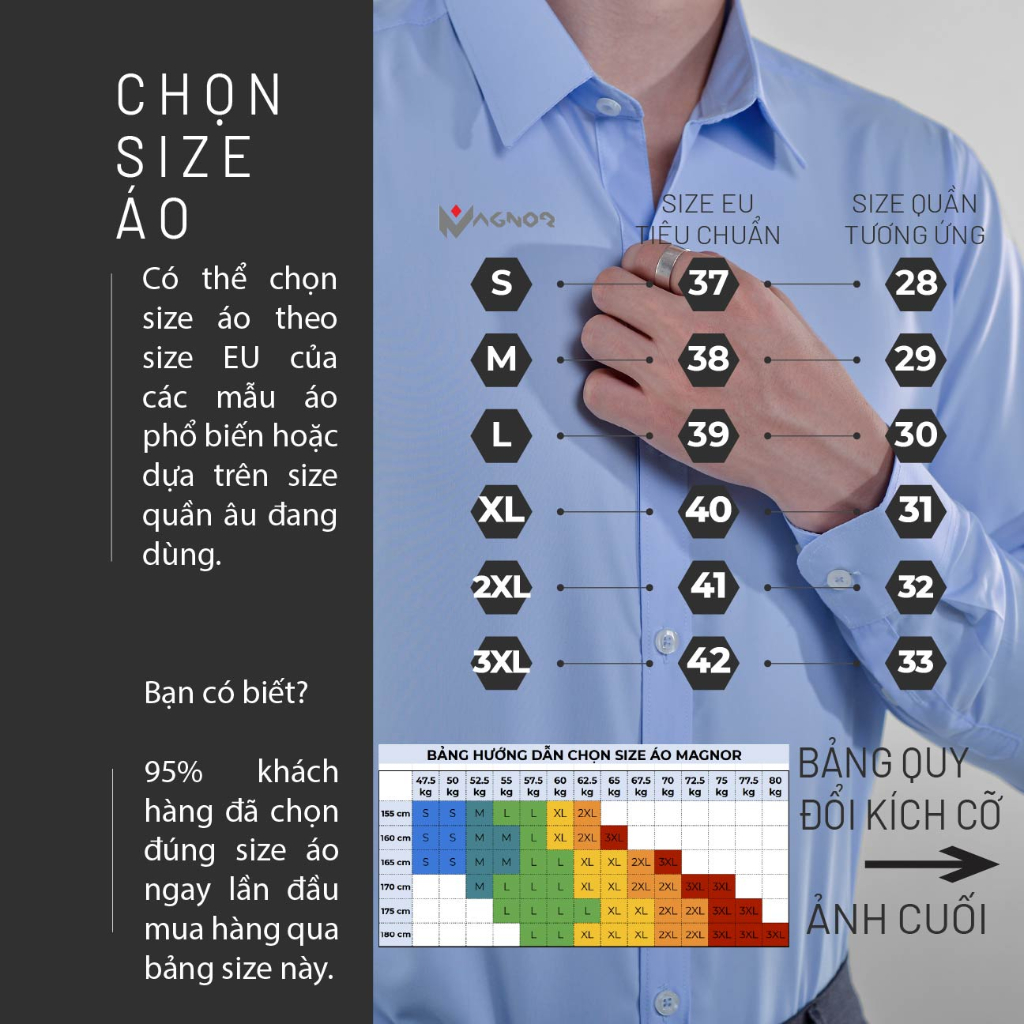 Áo sơ mi nam trắng dài tay HTSM MAGNOR vải trơn, vải Polyspun chống nhăn, cổ bẻ, dáng slimfit công sở không túi ngực