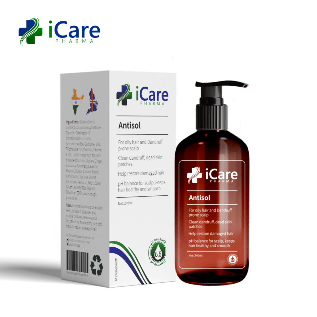 Ảnh Combo 2 Chai Dầu Gội Sạch Gàu Antisol | Thương Hiệu iCare Pharma | Làm Sạch Gàu Nấm Ngứa Da Đầu | Chiết Xuất Dược Liệu 2