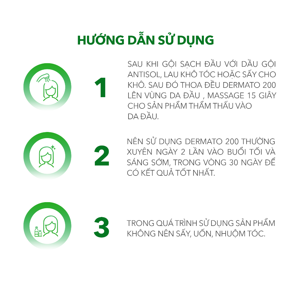 Ảnh Combo Dermato 200 & Dầu Gội Sạch Gàu Antisol | Thương Hiệu iCare Pharma | Hỗ Trợ Phục Hồi Tóc Hư Tổn, Ngăn Ngừa Rụng Tóc 3
