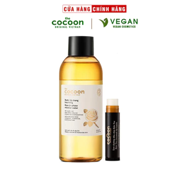 Combo Nước tẩy trang hoa hồng cocoon 310ml + Son dưỡng môi dầu dừa bến tre cocoon 5g